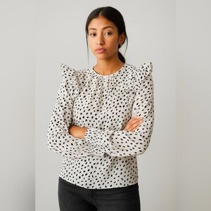 Vici Black and White Polka Dot Blouse